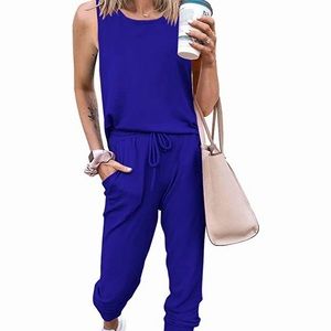 Two piece Jogger romper. Bought from Amazon. To big/wore once. Plenty of stretch